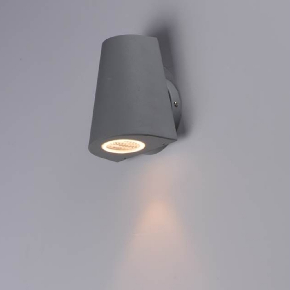MAXIM LED Wall Sconce Light Grey Matte Indoor Outdoor Modern Industrial New